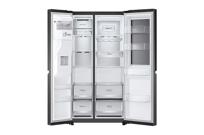 LG 635L Side by Side Fridge with InstaView Door-In-Door (Matte Black) GS-V635MBLC