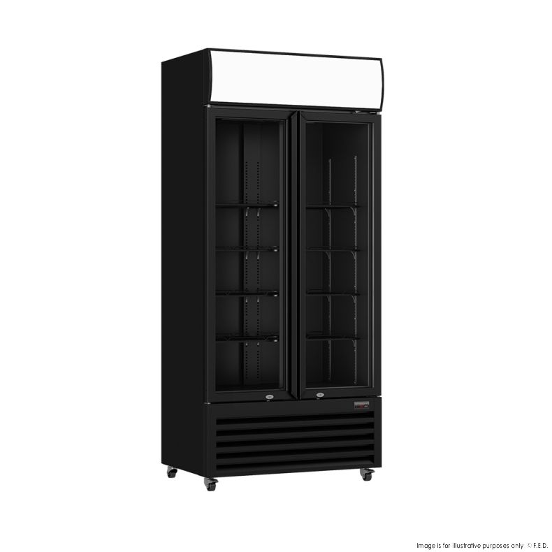 Thermaster Double Glass Door Colourbond Upright Drink Fridge - LG-580BP