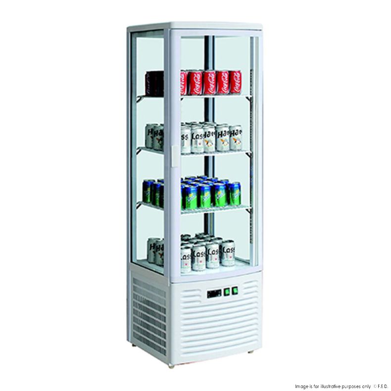 Thermaster Four-sided Upright Beverage Display Fridge Ivory-white - LSC235