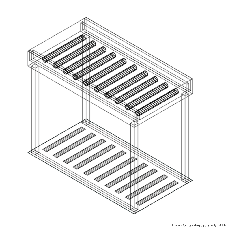 Fagor Stainless Steel Rolling Table for 2 Baskets MR2C