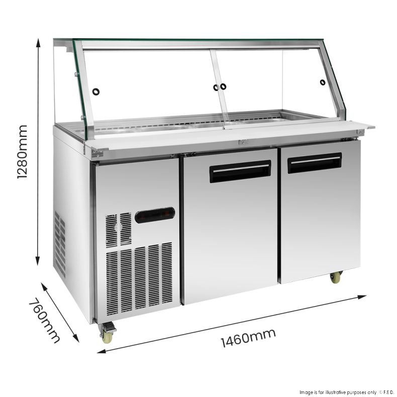 Thermaster Cold Salad & Noodle Bar 4x1/1 GN Pans PG150FA-XG