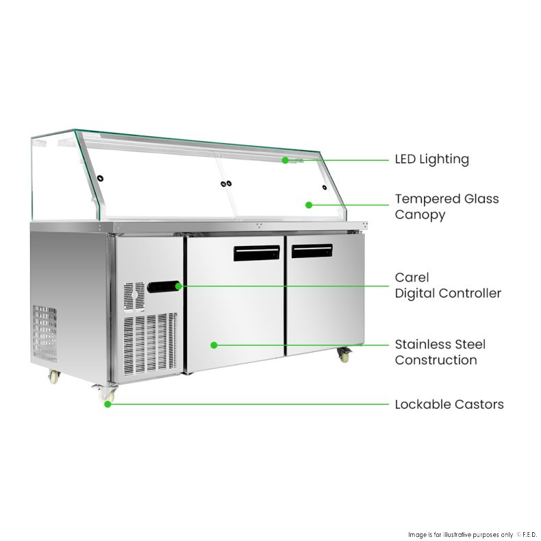 Thermaster Cold Salad & Noodle Bar 5x1/1 GN Pans - PG180FA-XG