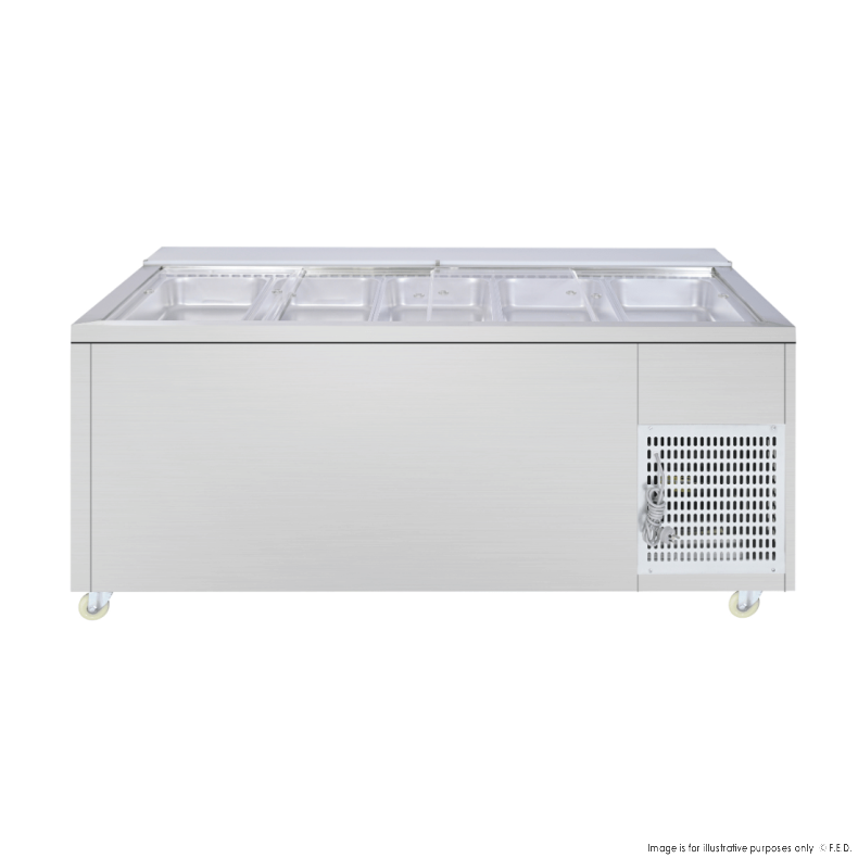Thermaster Two Door Cold Bench Salad Station 5x1/1 GN Pans - PG180FA-XB