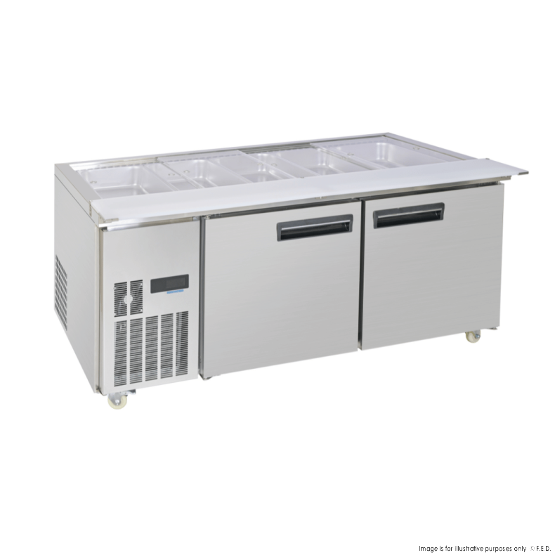 Thermaster Two Door Cold Bench Salad Station 5x1/1 GN Pans - PG180FA-XB