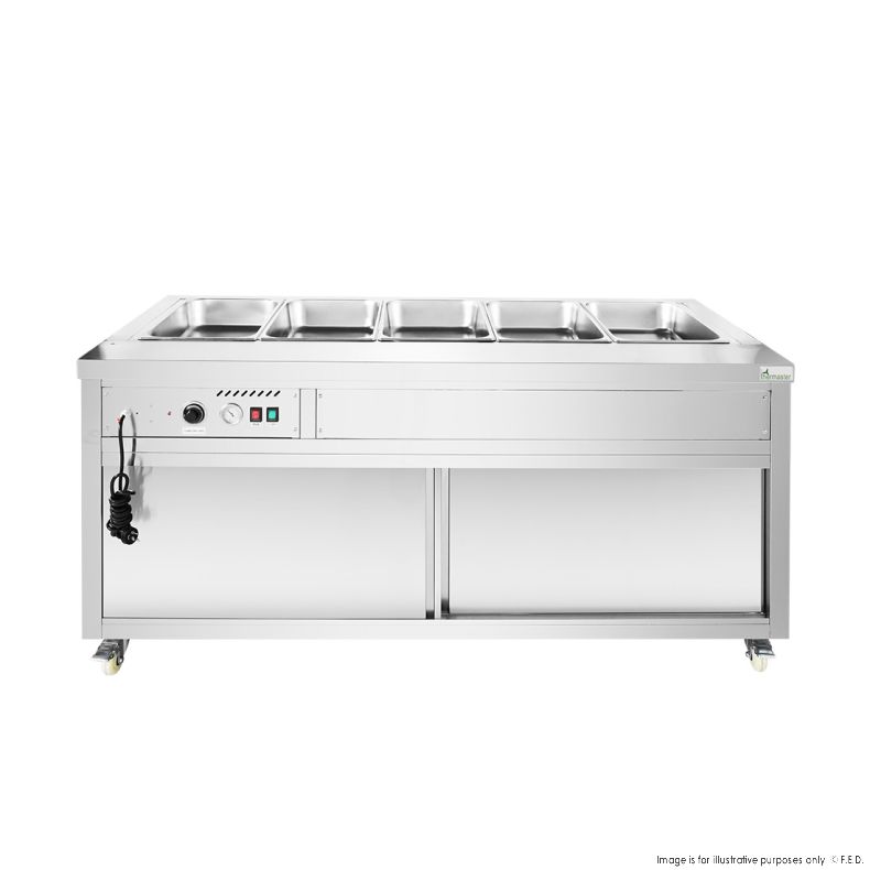 Thermaster Premium Wet and Dry Bain Marie Food Display 5x1/1 GN Pans - PG180FE-XB
