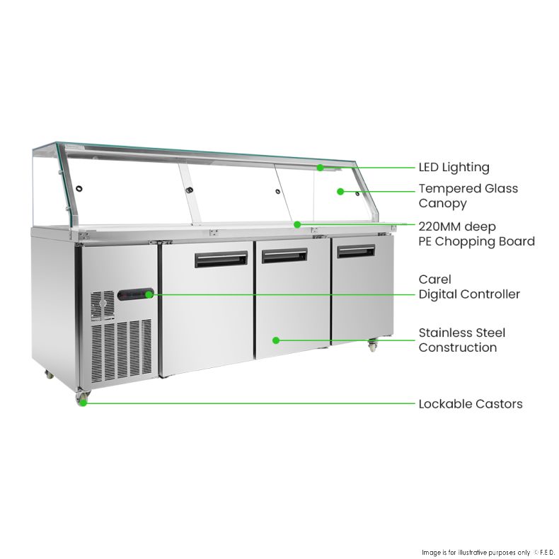 Thermaster Cold Salad & Noodle Bar 6x1/1 GN Pans - PG210FA-XG