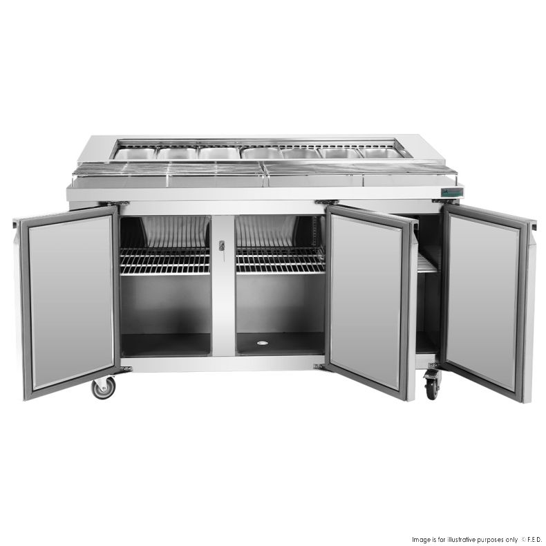PWB150 three door DELUXE Pizza Prep Bench