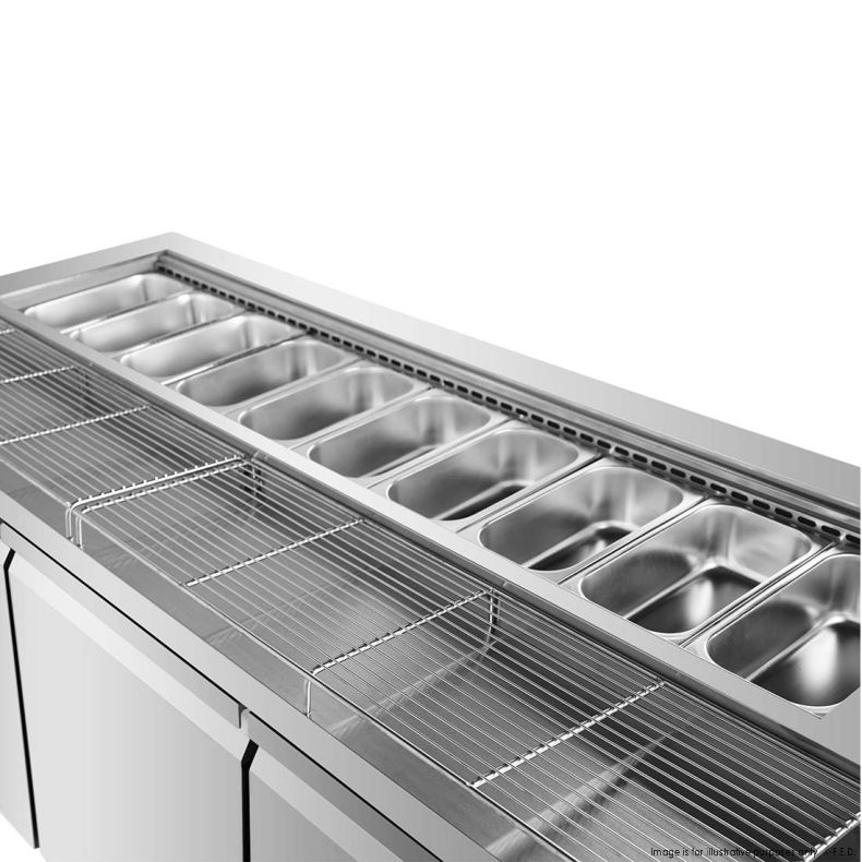 Thermaster three door DELUXE Pizza Prep Bench - PWB180