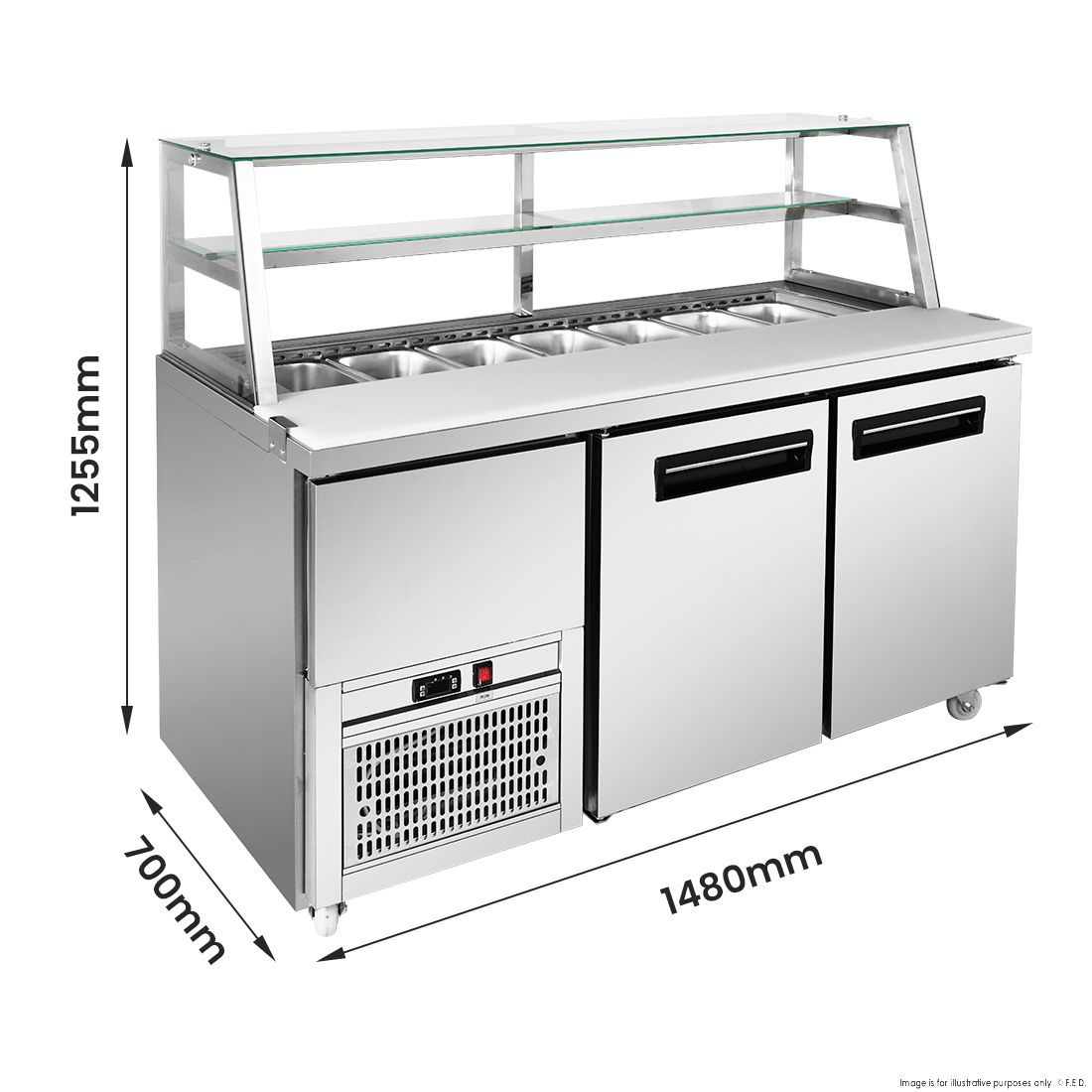 Thermaster two door Deluxe Sandwich Bar - SCB/15
