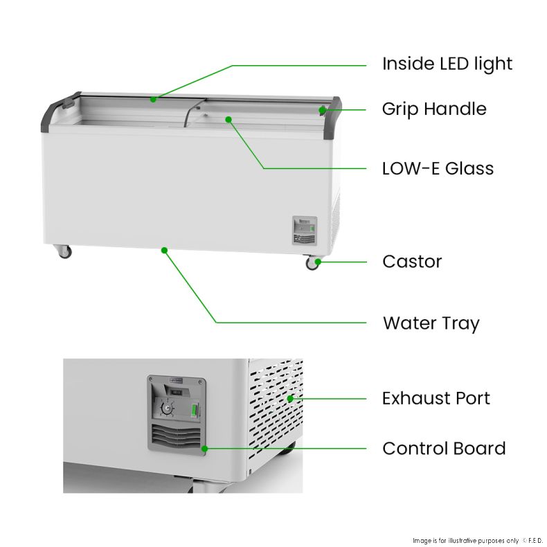 Thermaster Heavy Duty Supermarket Glass Sliding Lid Freezers 576L - SD-576K
