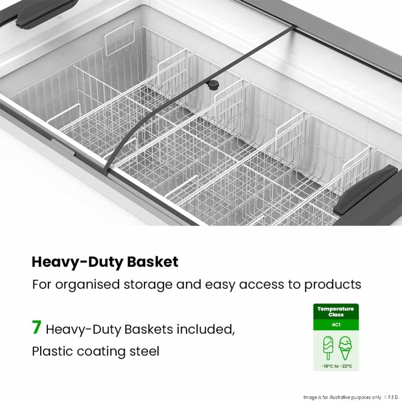 Thermaster Heavy Duty Supermarket Glass Sliding Lid Freezers 576L - SD-576K