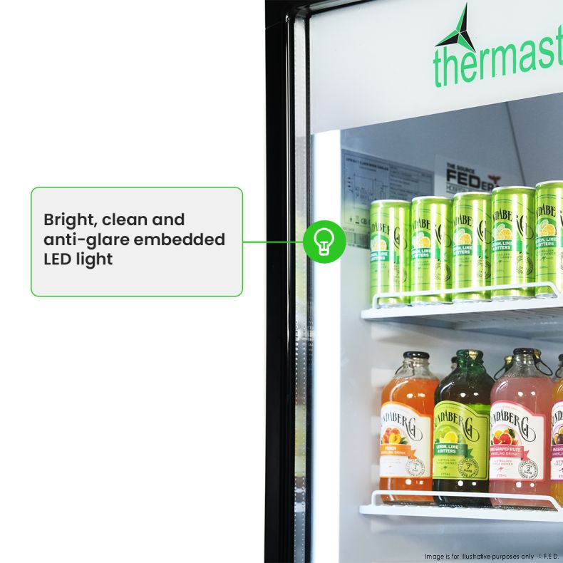 Thermaster Upright Glass Door Beverage Fridge - SDC-343B