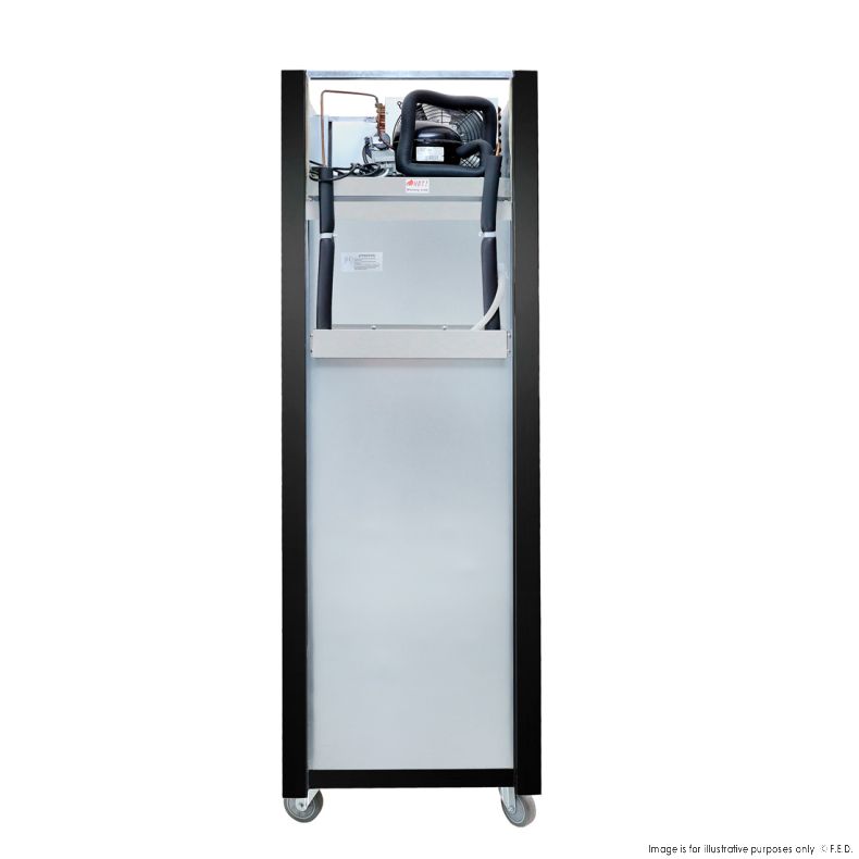 Thermaster Single glass door upright freezer black stainless steel - SUFG500B