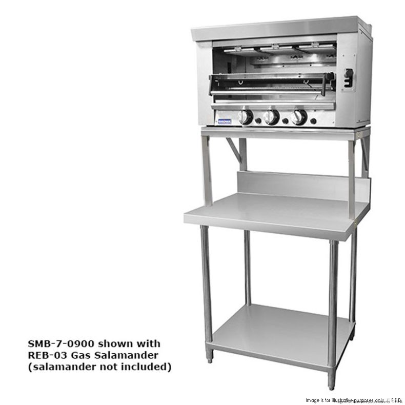 SMB-7-0900 - Heavy Duty Salamander Bench with Shelf Braces