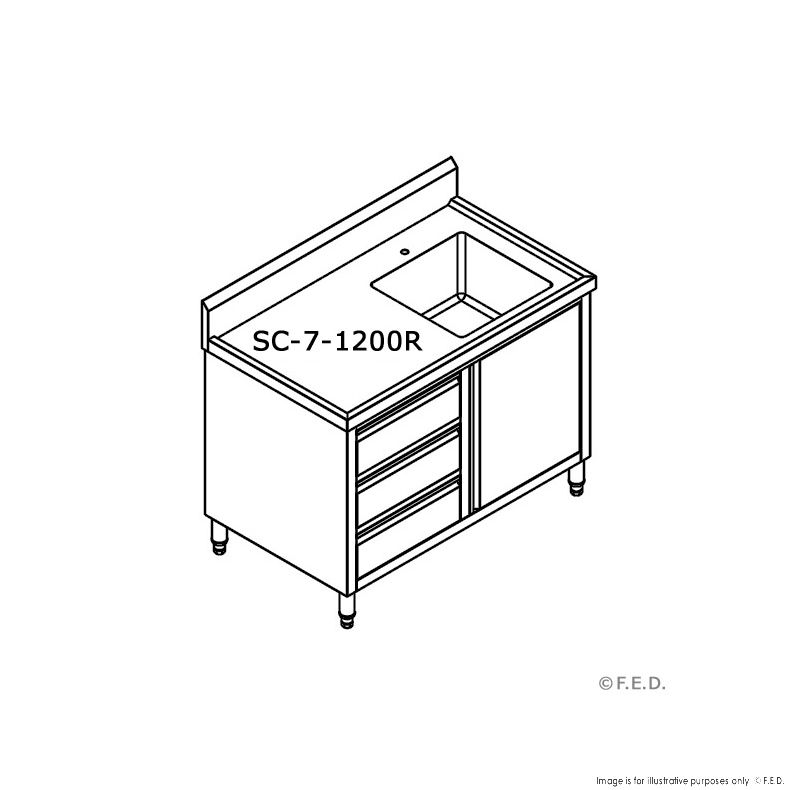 Modular System CABINET WITH RIGHT SINK - SC-7-1200R-H