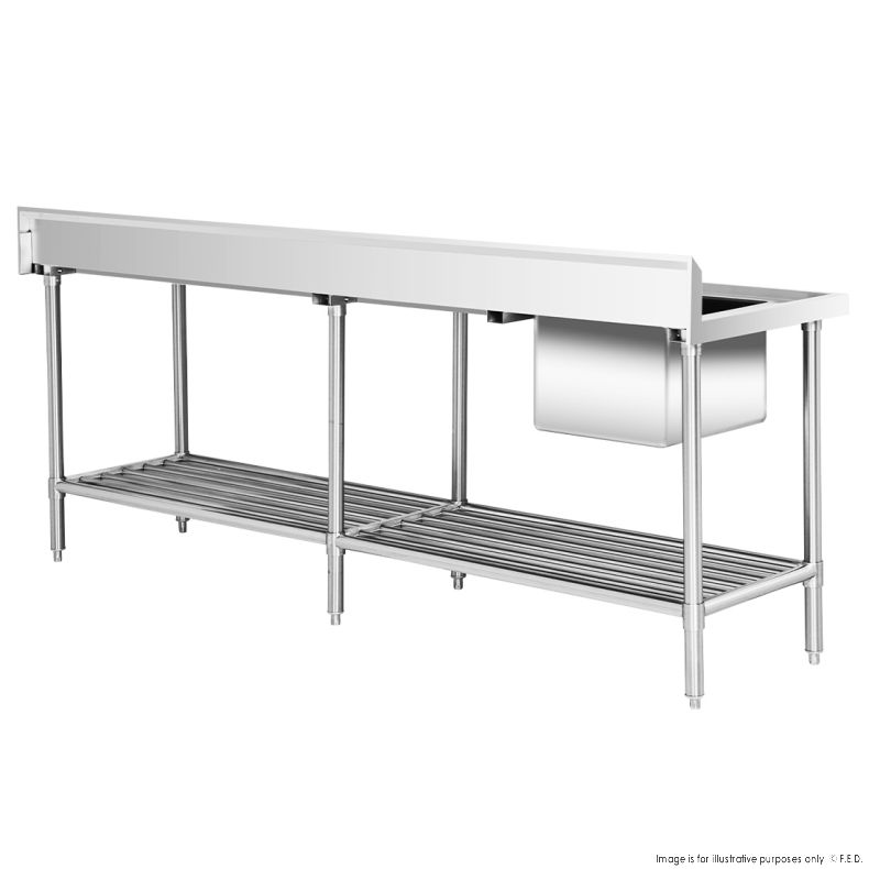SSB6-2400L/A Single Left Sink Bench with Pot Undershelf