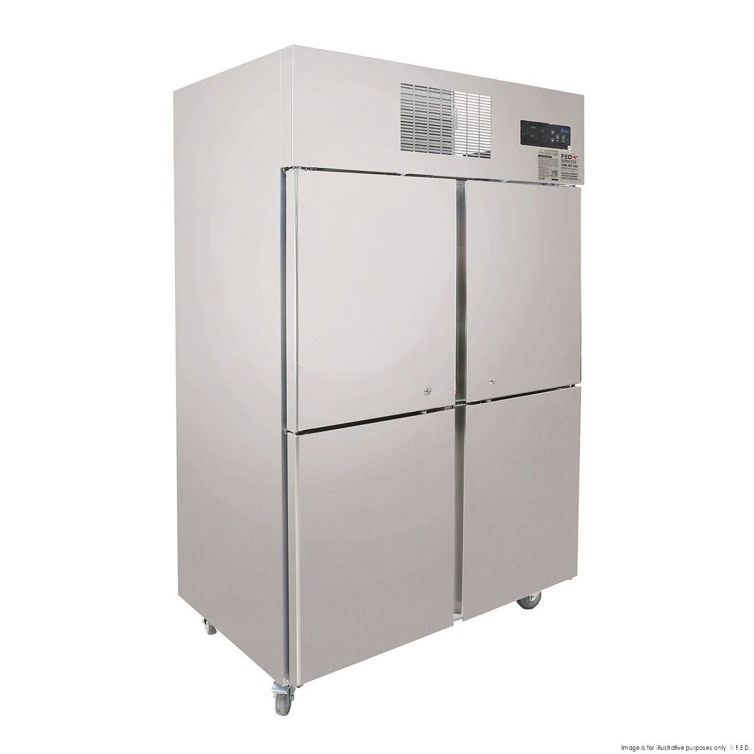 Thermaster TROPICAL 4 x Half door SS Fridge - SUC1000