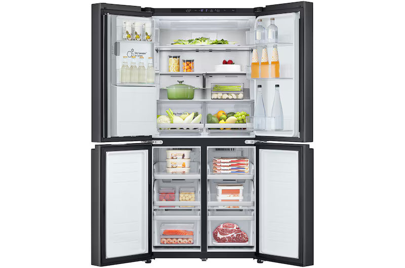 LG 506L Slim French Door Fridge (Matte Black) [Plumbed] GF-L500MBL