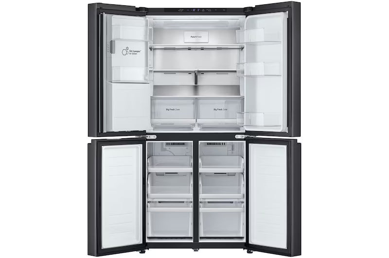LG 506L Slim French Door Fridge (Matte Black) [Plumbed] GF-L500MBL