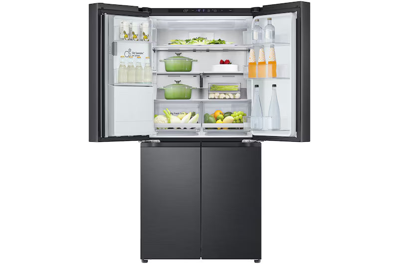 LG 506L Slim French Door Fridge (Matte Black) [Plumbed] GF-L500MBL