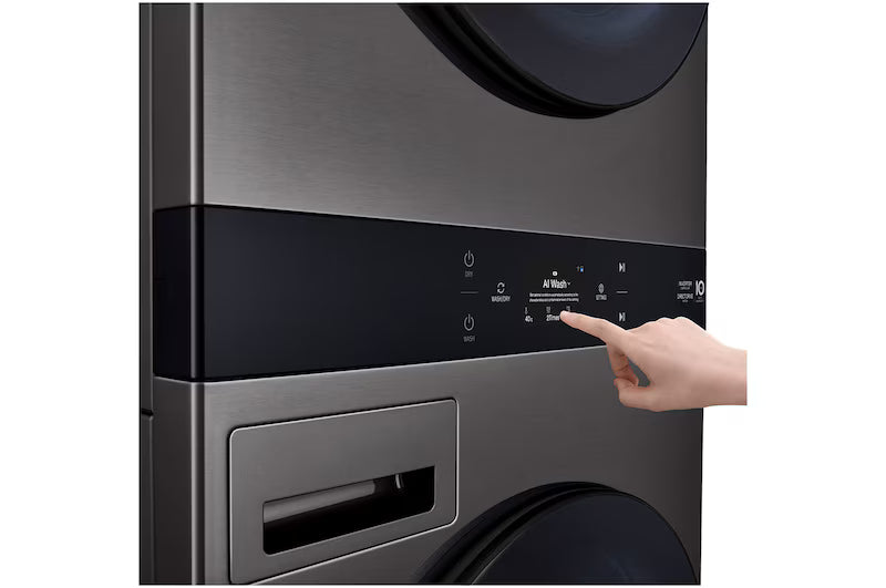 LG 19/10kg AI WashTower Stacked Washer Dryer – Black Steel WWT-1910B
