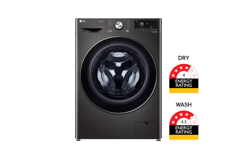 LG  12kg/8kg Series 9 Front Load Washer Dryer Combo (Black Steel) WVC9-1412B