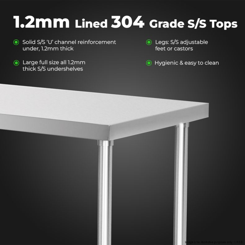 WB7-2400/A Stainless Steel Workbench
