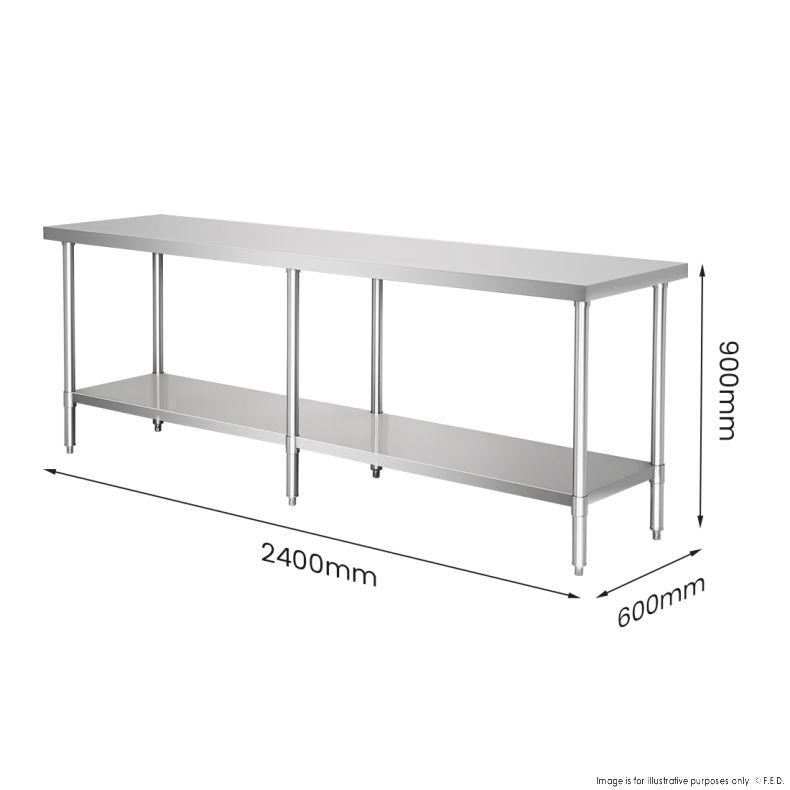 Modular System Stainless Steel Workbench - WB6-2400/A