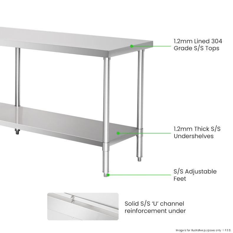 Modular System Stainless Steel Workbench - WB6-2400/A