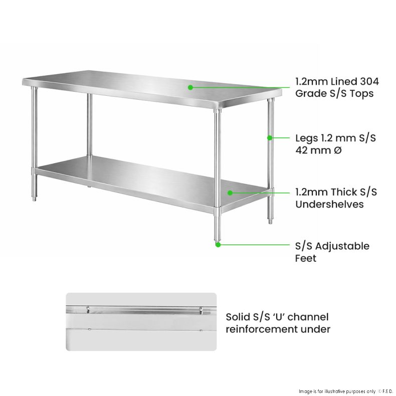 WB6-1800/A Stainless Steel Workbench