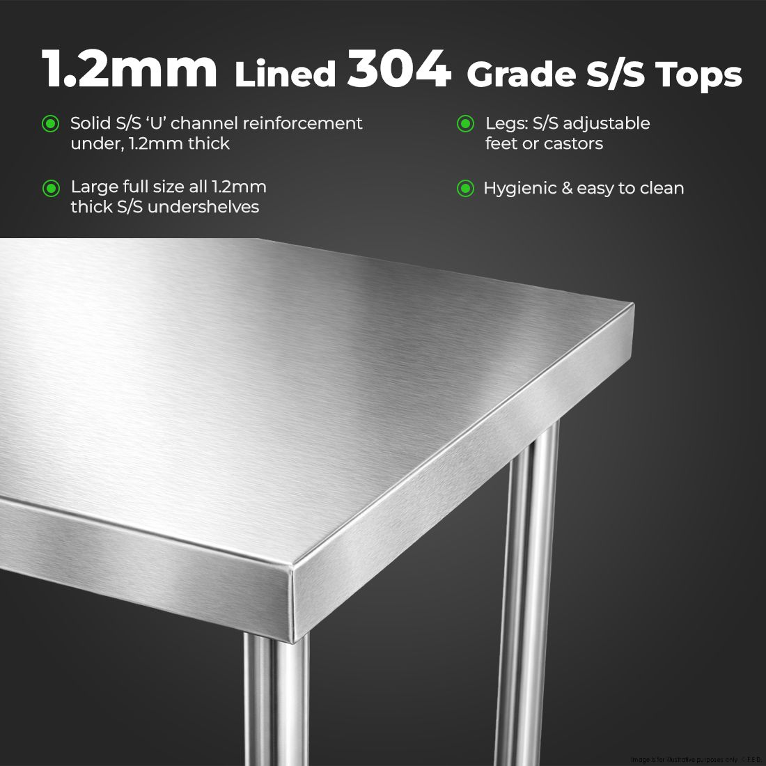 WB7-1800/A Stainless Steel Workbench