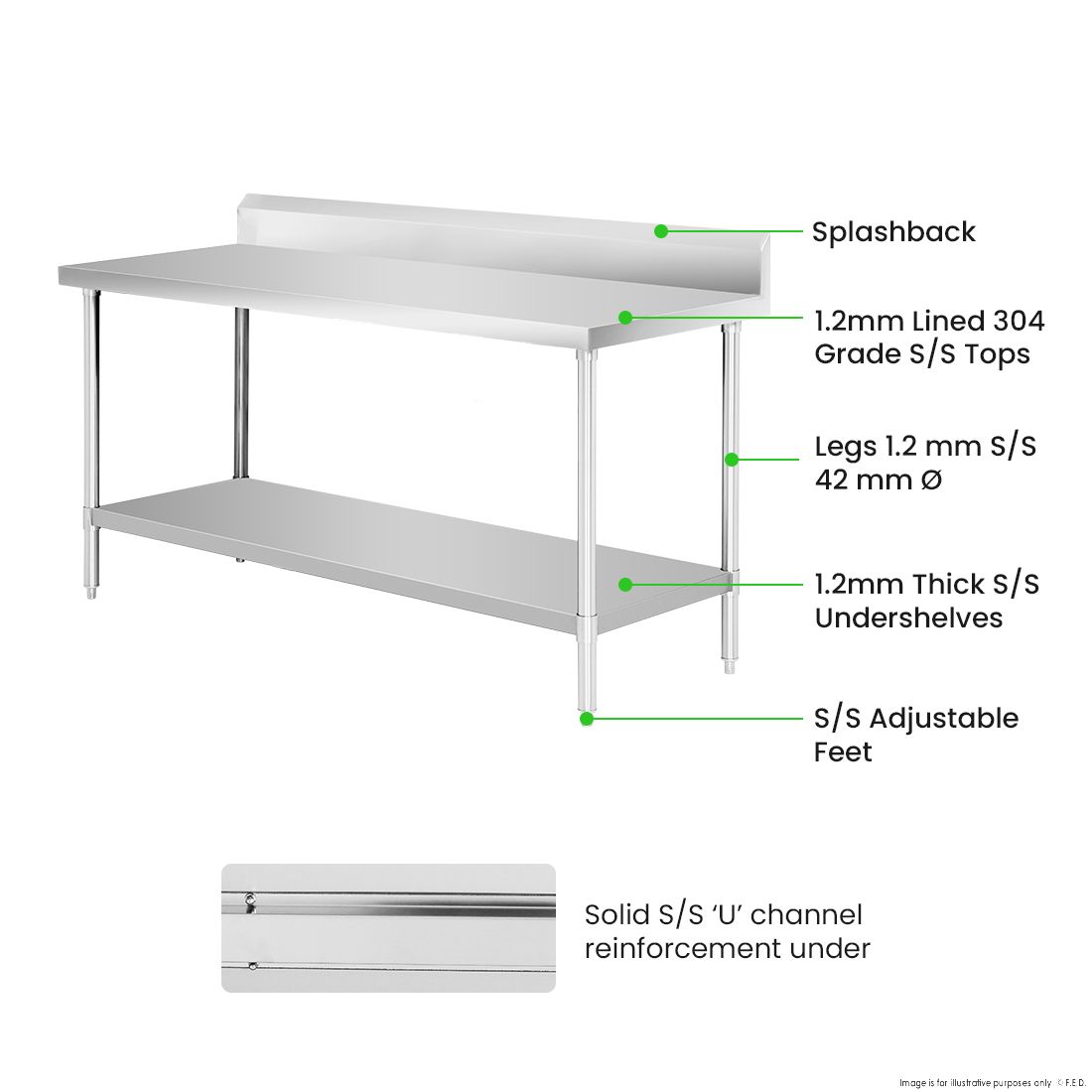 WBB6-1800/A Workbench with Splashback