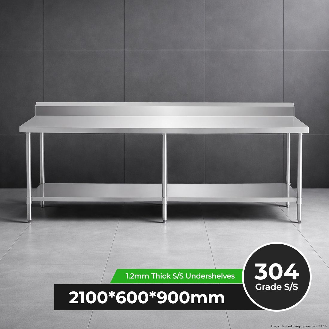Modular System Workbench with Splashback - WBB6-2100/A