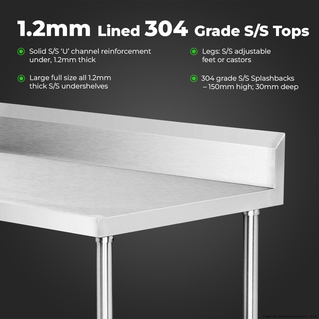 WBB6-1800/A Workbench with Splashback