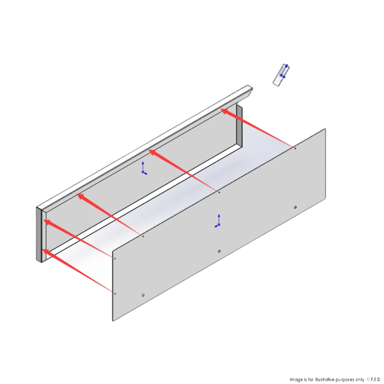 Modular Systems Splashback Extension for Premium 600 Series Bench - WBB6-SB
