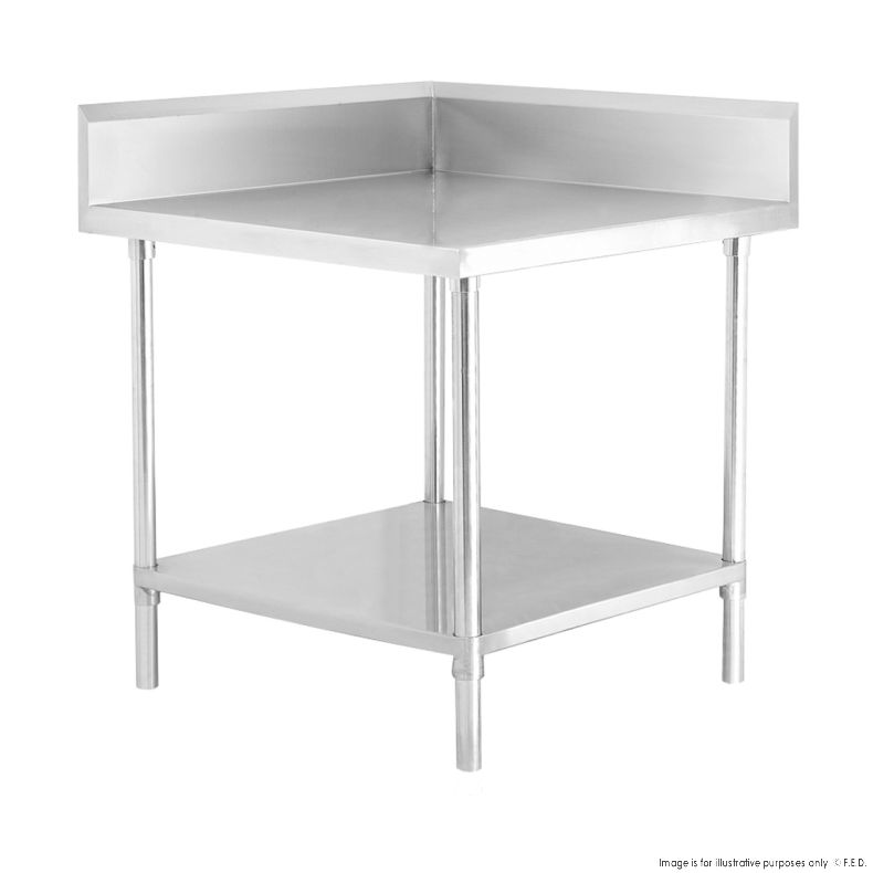 WBCB7-0700/A  Corner Workbench,150mm Splashback & Undershelf 700x700x900mm