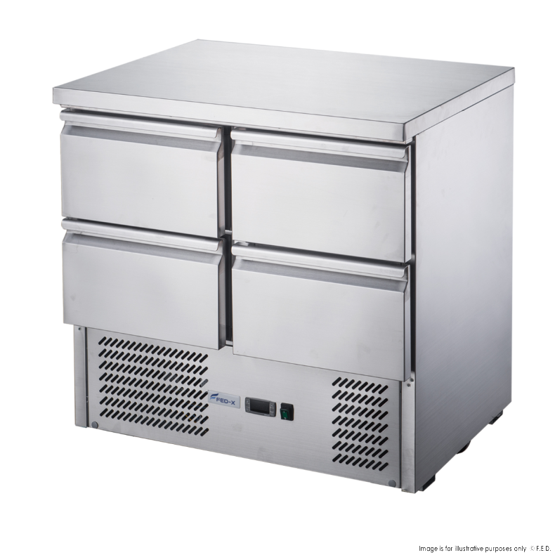 FED-X Four Drawer Compact Workbench Fridge - XGNS900-4D