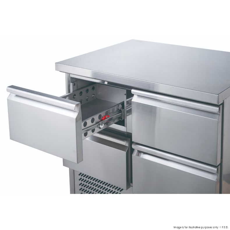 FED-X Four Drawer Compact Workbench Fridge - XGNS900-4D