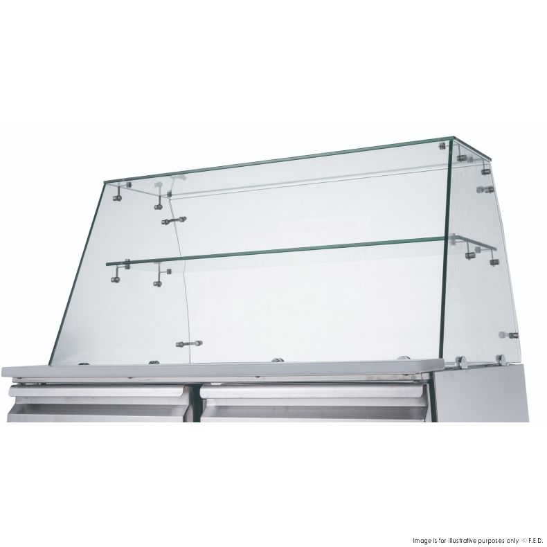 FED-X Two Door Salad Prep Fridge with Glass Top - XS900GC