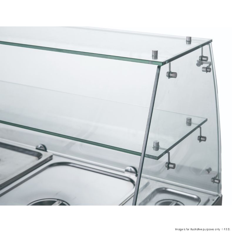 FED-X Two Door Salad Prep Fridge with Glass Top - XS900GC
