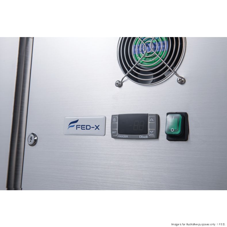 FED-X Stainless Steel Two Door Bench Freezer - XUB7F13S2V