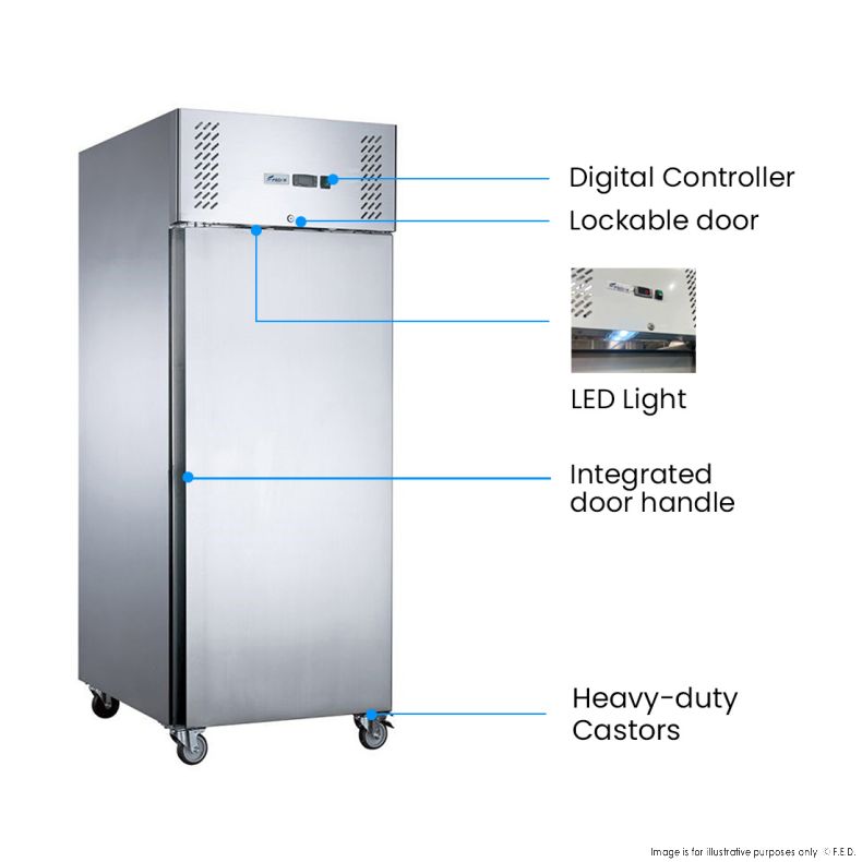 FED-X S/S Single Full Door Upright Freezer - XURF600SFV