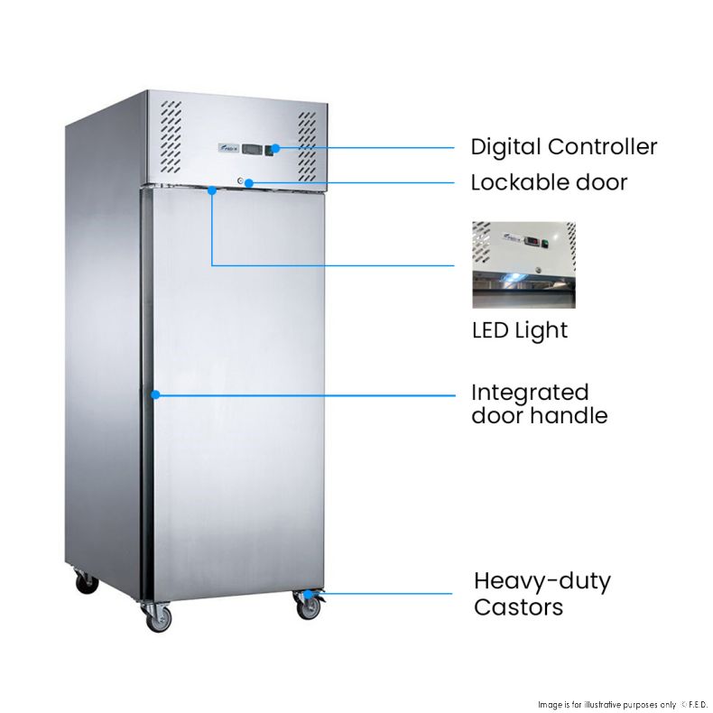 FED-X S/S Single Door Upright Fridge - XURC650SFV