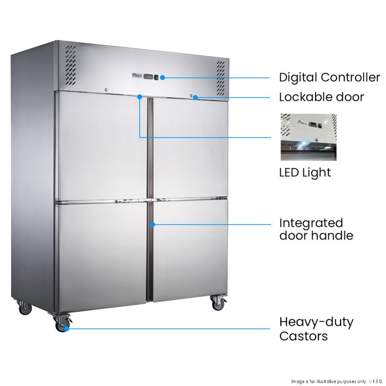 FED-X S/S Split Four-Door Upright Fridge - XURC1200S2V