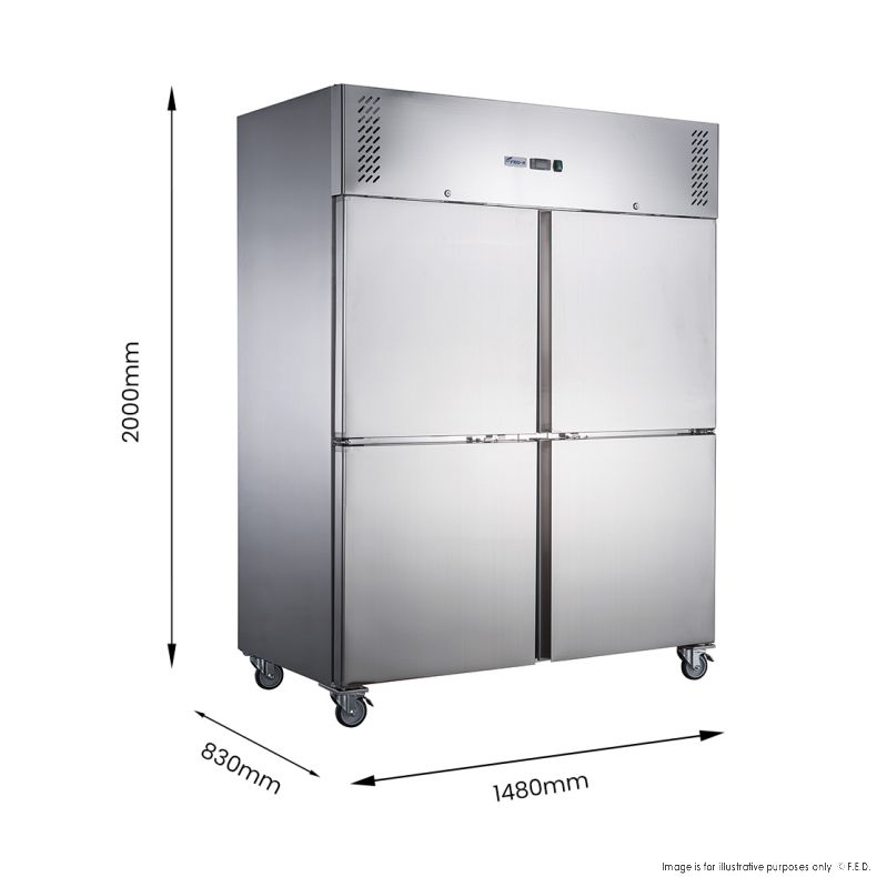 FED-X S/S Split Four-Door Upright Fridge - XURC1410S2V