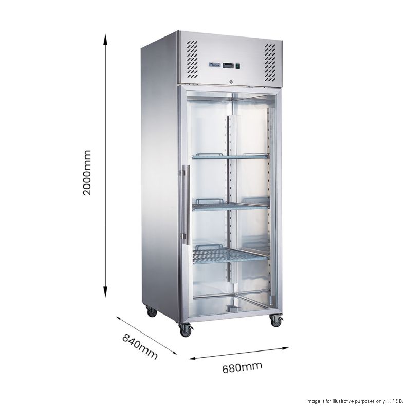 FED-X S/S Full Glass Door Upright Freezer - XURF600G1V