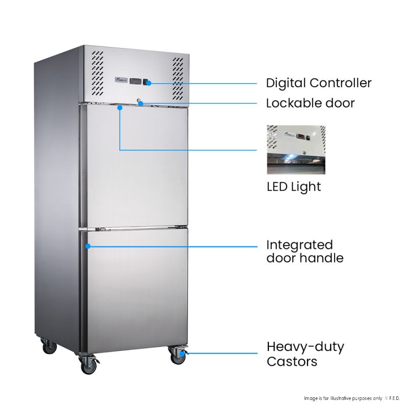FED-X S/S Split Two-Door Upright Freezer - XURF650S1V