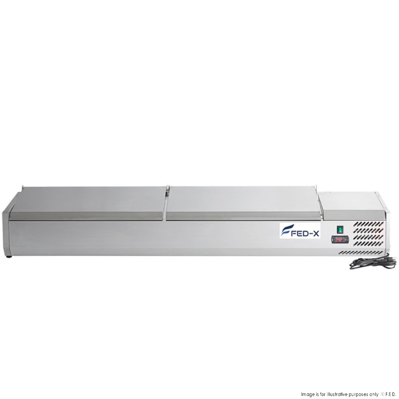 FED-X Salad Bench with Stainless Steel Lids - XVRX2000/380S